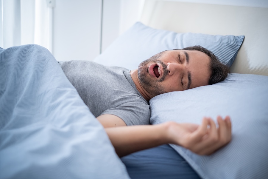 man mouth breathing